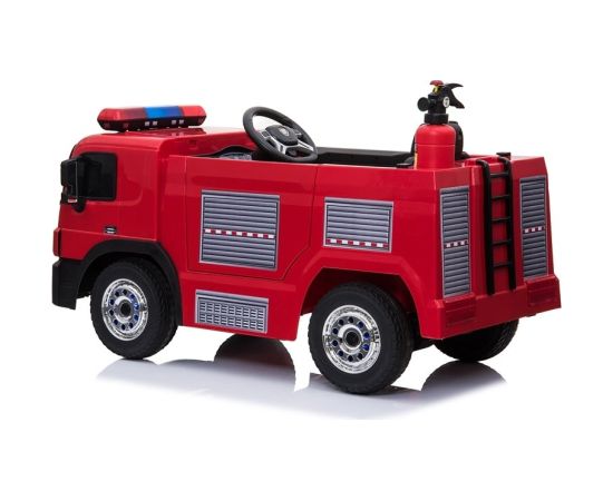 Lean Cars Firefighter Truck Electric Ride On Car - Red Bērnu elektriskie traktori un kravas auto 
