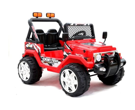 Lean Cars Vienvietīgs elektromobilis "Jeep Raptor 4x4", sarkans ar EVA ritņiem