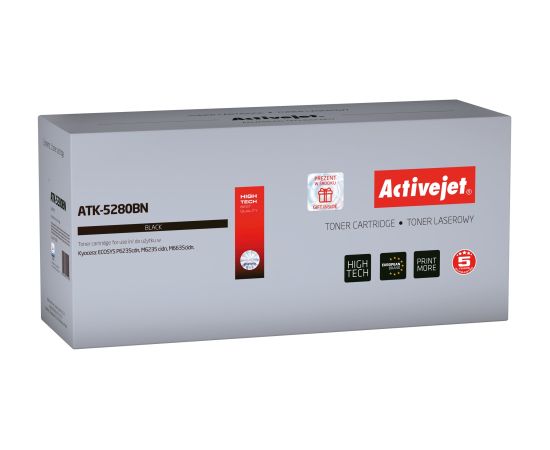 Activejet ATK-5280BN toner for Kyocera printer; Kyocera TK-5280K replacement; Supreme; 13000 pages; black