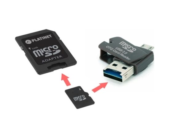 Platinet 4 in 1 32GB MicroSDHC+Adapter+USB/MicroUSB