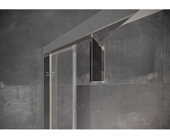 Ravak Nexty NDOP1-80 dušas durvis melns + caurspīdīgs stikls