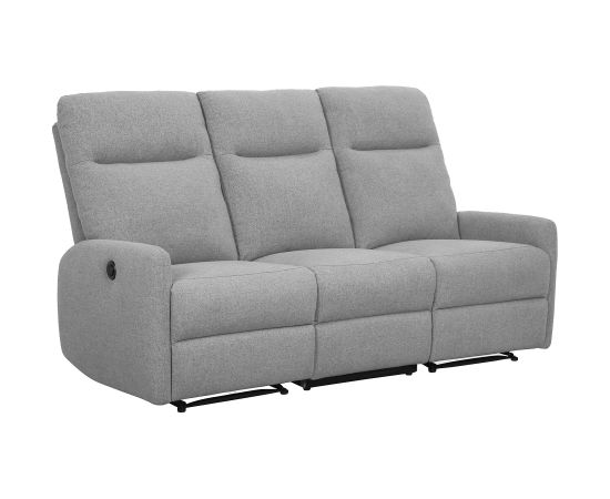 Recliner sofa KATY 3-seater, electric, lighy grey