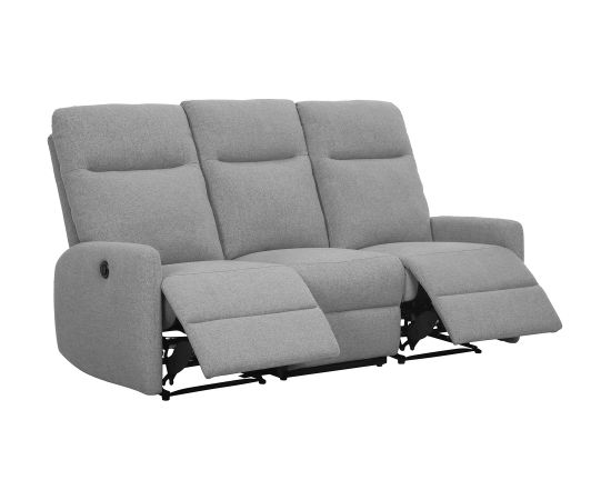 Recliner sofa KATY 3-seater, electric, lighy grey