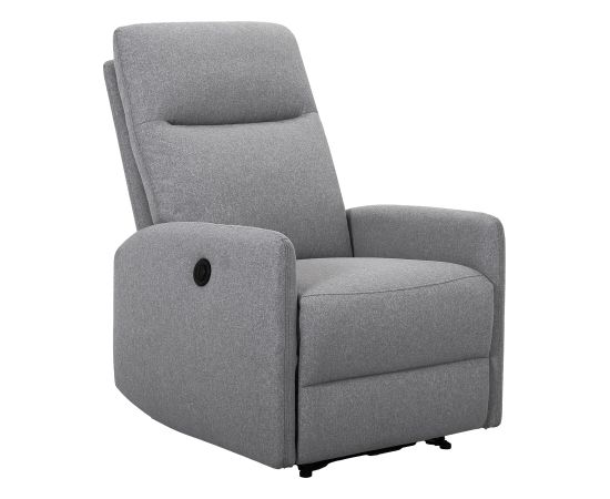 Recliner armchair KATY electric, light grey