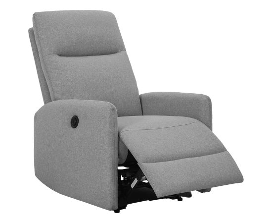 Recliner armchair KATY electric, light grey
