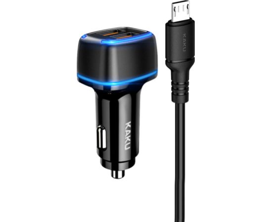 OEM KAKU Car Charger KSC-528 Shengyu - 2xUSB - 2,8A with USB to Micro USB black