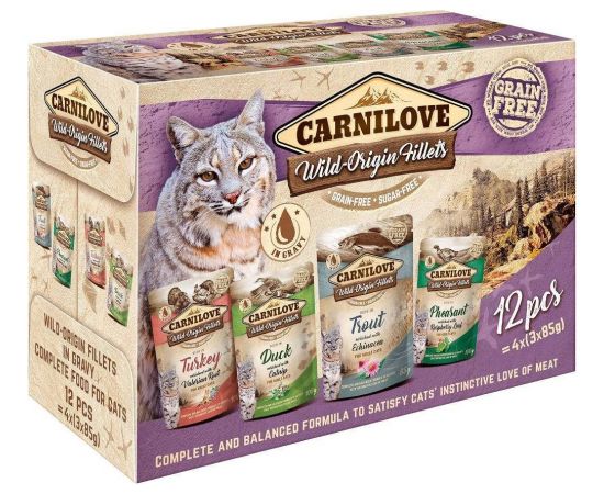 CARNILOVE Cat Wild Origin Fillets - wet cat food - 12x85g