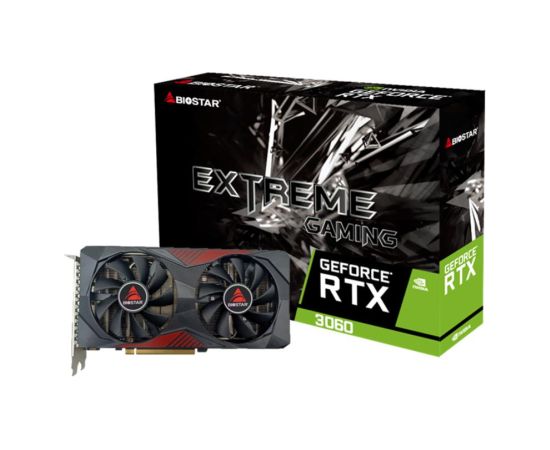 Graphics Card BIOSTAR NVIDIA GeForce RTX 3060 12 GB GDDR6 192 bit PCIE 4.0 16x GPU 1320 MHz Dual Slot Fansink 1xHDMI 3xDisplayPort VN3606RML9