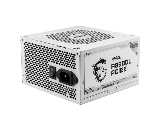 Power Supply MSI 850 Watts Efficiency 80 PLUS GOLD PFC Active MAGA850GLPCIE5WHITE