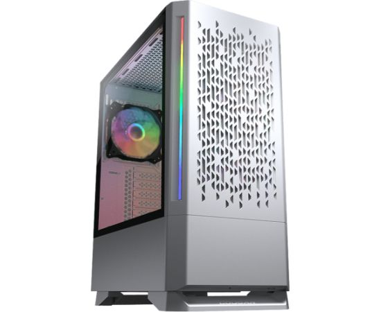 COUGAR | MX430 Air RGB White | PC Case | Mid Tower / Air Vents Front Panel with ARGB strips / 3 x ARGB Fans / 4mm TG Left Panel