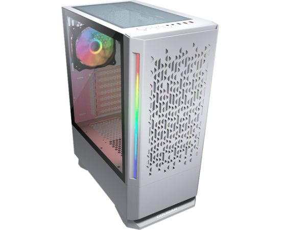 COUGAR | MX430 Air RGB White | PC Case | Mid Tower / Air Vents Front Panel with ARGB strips / 3 x ARGB Fans / 4mm TG Left Panel