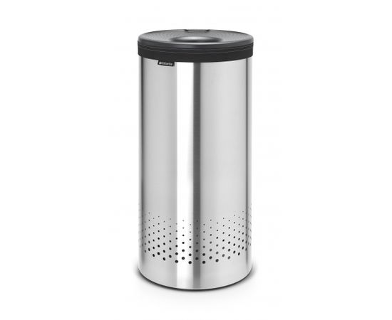 BRABANTIA veļas grozs, 35l, ar melnu plastm. vāku, Matt steel - 103469