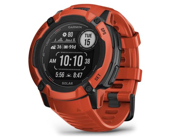 Garmin Instinct 2X Solar 2.79 cm (1.1") MIP 50 mm Digital 176 x 176 pixels Touchscreen Red GPS (satellite)