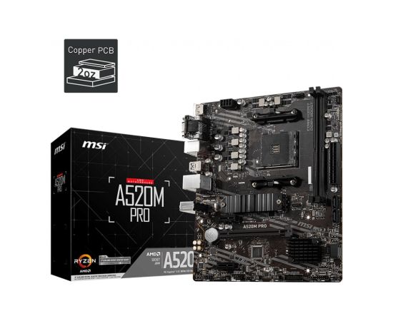 MSI A520M PRO Socket AM4 micro ATX