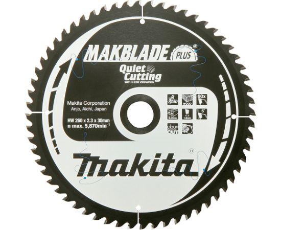Makita Makblade Plus circular saw blade 260x30mm 40Z - B-32487