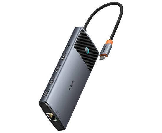Adapter Hub 10in1 Baseus 2x HDMI, USB-C, 3xUSB-A+RJ45+SD/TF, PD  (grey)