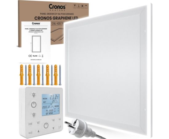 Promiennik podczerwieni Cronos Graphene LED CGL-420TP 420W biały LED z termostatem Konvektori