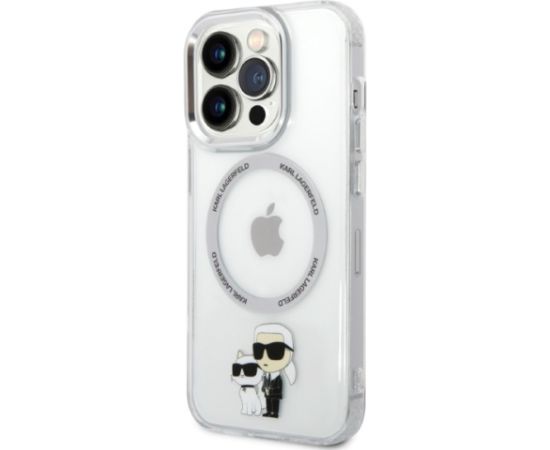 Karl Lagerfeld MagSafe Compatible Case IML Karl and Choupette NFT for iPhone 14 Pro Max Transparent