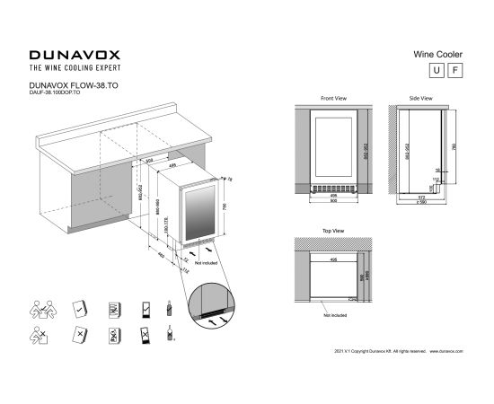 Wine cabinet Dunavox DAUF-38.100DOP.TO