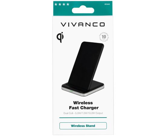 Vivanco беспроводное зарядное устройство Wireless Fast Charger 10W (61340)