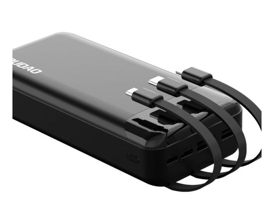 Dudao capacious powerbank with 3 built-in cables 20000mAh USB Type C + micro USB + Lightning black (Dudao K6Pro +)