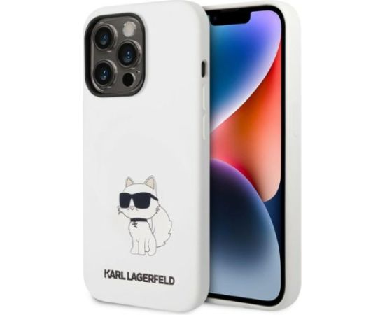 Karl Lagerfeld KLHMP14LSNCHBCH iPhone 14 Pro 6,1" hardcase biały|white Silicone Choupette MagSafe