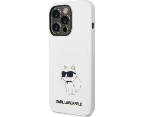 Karl Lagerfeld KLHMP14LSNCHBCH iPhone 14 Pro 6,1" hardcase biały|white Silicone Choupette MagSafe