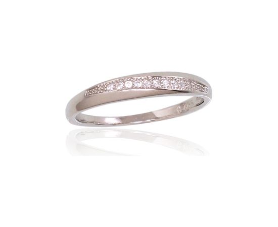 Серебряное кольцо #2101647(PRh-Gr)_CZ, Серебро 925°, родий (покрытие), Цирконы, Размер: 17, 1.6 гр.