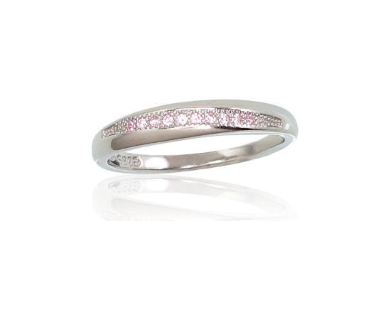 Sudraba gredzens #2101647(PRh-Gr)_CZ-PI, Sudrabs 925°, rodijs (pārklājums), Cirkoni, Izmērs: 17.5, 1.6 gr. Sieviešu