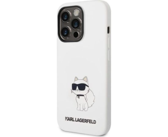 Karl Lagerfeld iPhone 14 Pro Liquid Silicone Choupette NFT Case Apple White