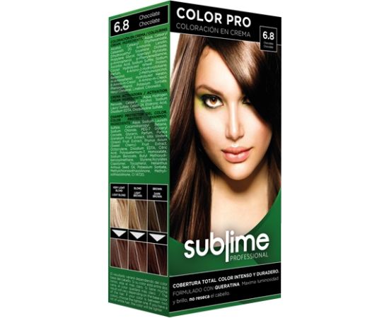 EC SUBLIME PROFESSIONAL HAIR COLOR CREAM COLOR PRO 6.8 CHOCOLATE 50 ML - Matu krāsa ar keratīnu