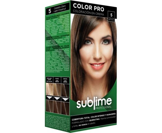 EC SUBLIME PROFESSIONAL HAIR COLOR CREAM COLOR PRO 5 LIGHT CHESTNUT 50 ML - Краска для волос с кератином