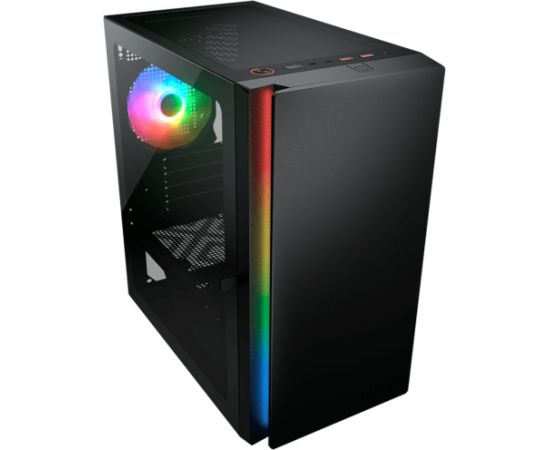 COUGAR | Purity RGB Black | PC Case | Mini Tower / TG Front Panel with ARGB strip / 1 x ARGB Fan / 3mm TG Left Panel