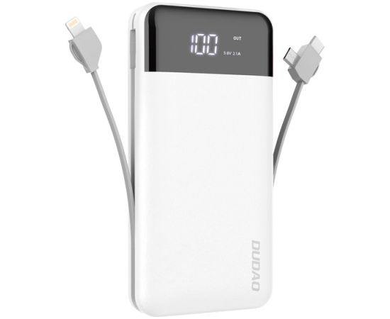 Dudao K1Pro powerbank 20000mAh with built-in cables white (K1Pro-white)