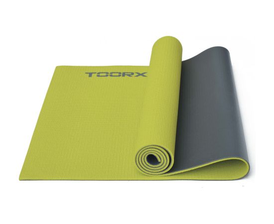Коврик для йоги Toorx MAT176 PVC 173x60x0,6 PVC салатовый / серый