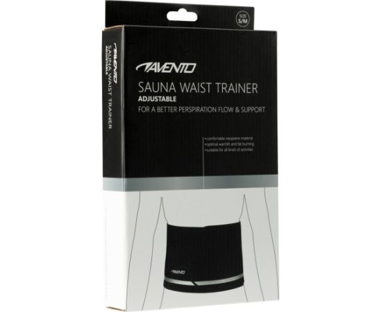 waist trimmer belt AVENTO 44SI adjustable S/M Black/Silver grey Принадлежности для фитнеса