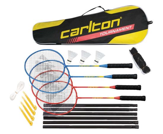 Badminton set Carlton TOURNAMENT 4 rackets+3shuttlecocks+net+bag