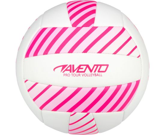 Volleyball ball AVENTO 16VF Pink/White PVC leather