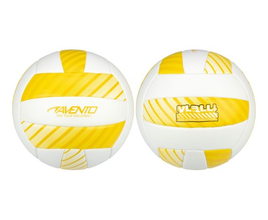 Volleyball ball AVENTO 16VF Yellow/White PVC leather