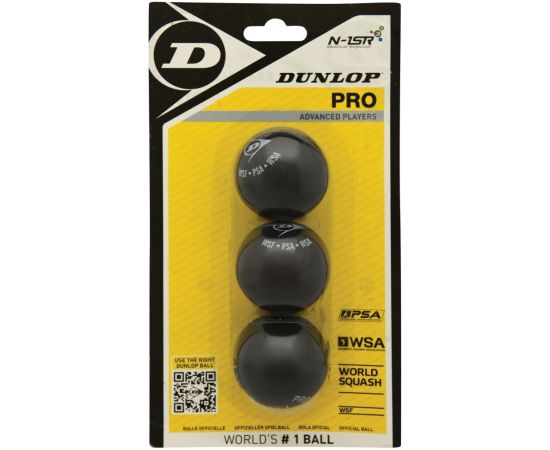 Squash ball Dunlop PRO WSF/PSA Official, 3-blister
