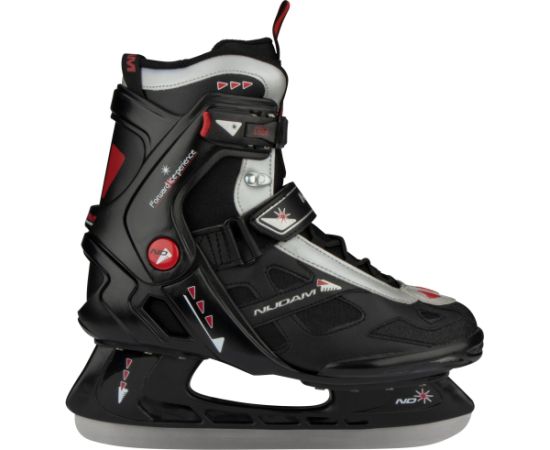 Хоккейные коньки NIJDAM 3352 Полумягкий ботинок 40 черный/серебристый