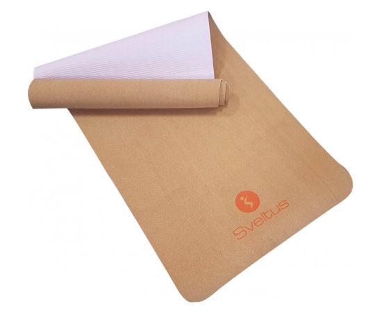 Yoga mat SVELTUS 1303 183x61x0,5cm Cork / pink
