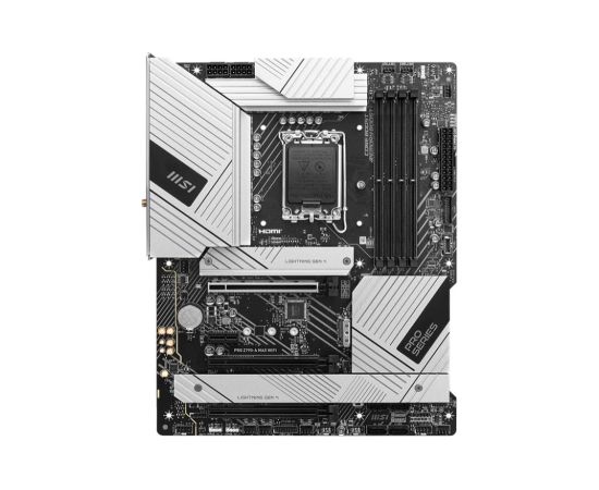 Mainboard MSI Intel Z790 LGA1700 ATX Memory DDR5 Memory slots 4 1xPCI-Express 1x 3xPCI-Express 16x 4xM.2 1xHDMI 1xDisplayPort 1xUSB 2.0 5xUSB 3.2 1xUSB-C 1xOptical S/PDIF 1xRJ45 5xAudio port PROZ790-AMAXWIFI