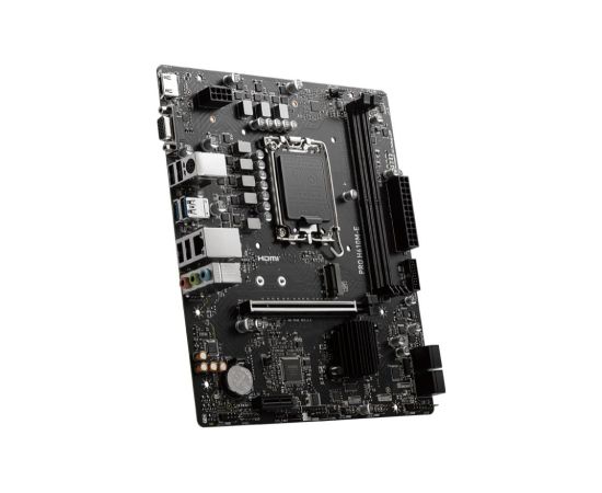 Mainboard MSI Intel H610 LGA1700 Micro-ATX Memory DDR5 Memory slots 2 1xPCI-Express 1x 1xPCI-Express 16x 1xM.2 1x15pin D-sub 1xHDMI 4xUSB 2.0 2xUSB 3.2 1xPS/2 1xRJ45 3xAudio port PROH610M-E