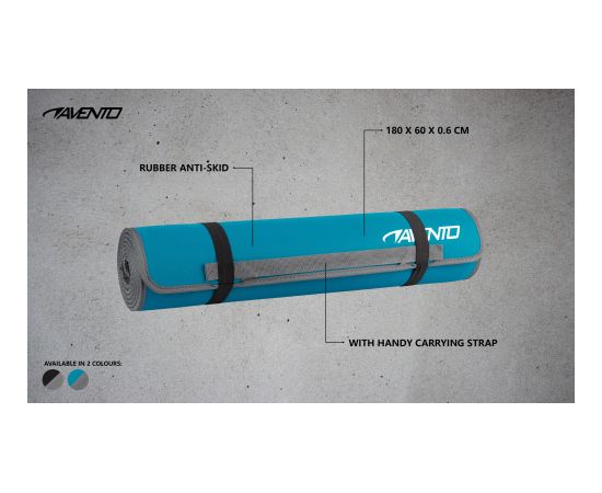 Yoga Mat AVENTO 42MC BLG Print Neoprene 180x60x0,6cm Blue