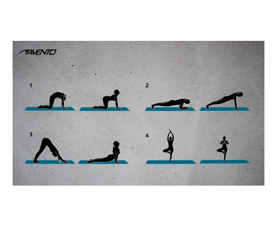 Yoga Mat AVENTO 42MC BLG Print Neoprene 180x60x0,6cm Blue