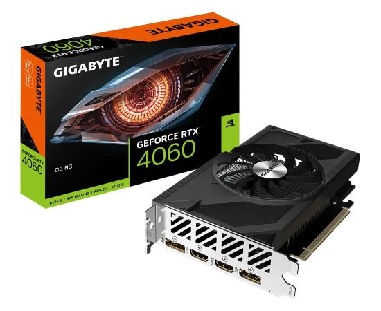 Graphics Card GIGABYTE NVIDIA GeForce RTX 4060 8 GB GDDR6 128 bit PCIE 4.0 16x Dual Slot Fansink 2xHDMI 2xDisplayPort GV-N4060D6-8GD