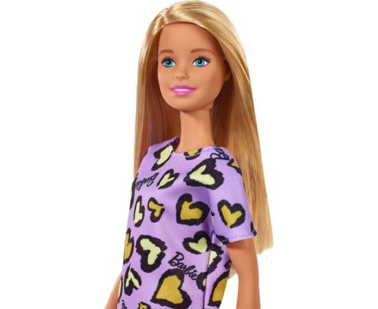 Lalka Barbie Mattel w letniej fioletowej sukience w serca (T7439/GHW49)