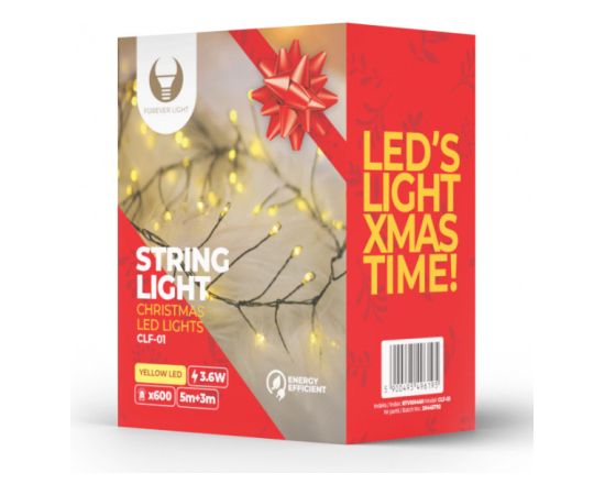 Forever Light CLF-01 Гирлянда 600LED / 6m / 5m кабель / желтая / green