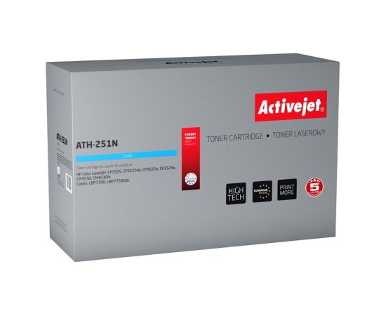 Activejet ATH-251N toner (replacement for HP 504A CE251A, Canon CRG-723C; Supreme; 7000 pages; cyan)
